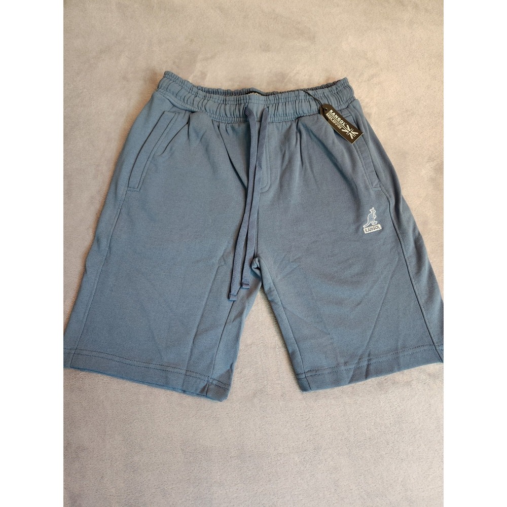 New Kangol Men's Blue Logo Fleece Sweatshort Shorts Small S Pockets NWT